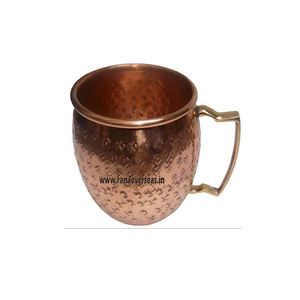 Luxury Modern Copper Moscow Mule Beer <b>Mug</b> with Brass Handle & Hammered Finish Perfect <b>for</b> Bar Restaurant and Home Use - Product Image 1