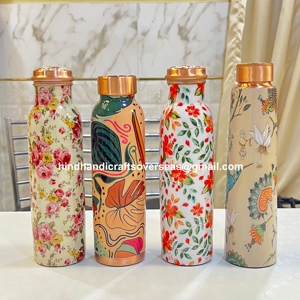 ผู้ค้าส่งผู้ผลิต1L 950มิลลิลิตรขวดน้ำทองแดง Ayurveda ประโยชน์ต่อสุขภาพ100% ทองแดงบริสุทธิ์ขวดโยคะโลโก้ที่กำหนดเอง - Product Image 1