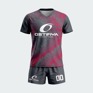 Quick-Dry Breathable Lightweight 100% Polyester Soccer Uniform Sets Front Custom Team <b>Name</b> Heat-Transfer Printing Short Sleeve - Product Image 4