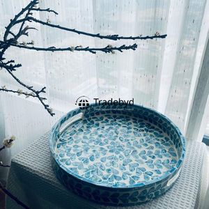 Bandeja de incrustaciones de nácar Tradebyd, bandeja de servicio decorativa hecha a mano para mesa de comedor y sala de estar - Product Image 4