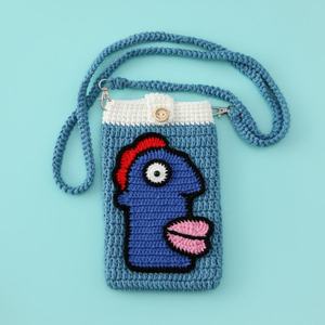 Sac à dos en crochet style campus, en coton tricoté, à bandoulière unique, motif serpent, graffiti parent-enfant, style streetwear, sac à dos puzzle - Product Image 6