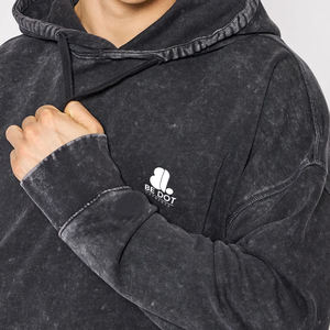 Nueva sudadera con capucha de lavado ácido de moda para hombres Regular Fit 100% algodón polar transpirable y capucha con cordón de secado rápido - Product Image 2