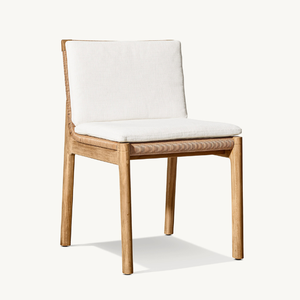 Hot <b>sale</b> <b>furniture</b> single armless chair made of teak wood modern style suitable for outdoor with nice <b>rattan</b> accents - Product Image 5