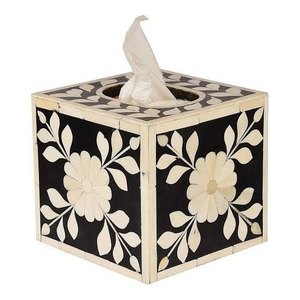 Modern Design Customized Shape Wooden Bone Inlay Finishing Medium Size Tissue Box for Hotels Napkin Rings - Product Image 2