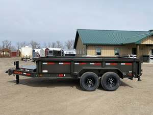 Wholesale Hydraulic Rear Tipper Dump Trailer 14 Ft Steel Full Trailer For Truck Use 7x14 Two Axles Four Wheels Dump Trailer - Product Image 4
