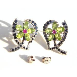 925เงินสเตอร์ลิงต่างหูเพทายเพอริโดธรรมชาติทำด้วยมือเครื่องประดับอัญมณีทันสมัยของขวัญที่สมบูรณ์แบบสำหรับเธอ - Product Image 1