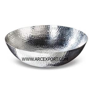 Silver <b>Mirror</b> Polished Soup Bowl With Stainless Steel Metal Decoration <b>Large</b> Food and Salad Serving Bowls At Affordable Price - Product Image 2