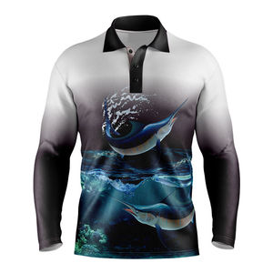 เสื้อโปโลตกปลาแขนยาวคุณภาพพรีเมียมขายส่ง ทรงเข้ารูป เสื้อผ้าตกปลาแบบกำหนดเอง เสื้อตกปลาแบบซับลิเมชั่น ทนทานต่อการใช้งาน - Product Image 1