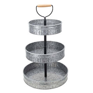 High Quality <b>Three</b>-<b>Tier</b> Galvanized Round <b>Cake</b> <b>Stand</b> Metal Product for Displaying <b>Cakes</b> Pastries Desserts - Product Image 5