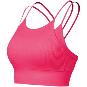 Soutien-gorge de sport à maintien élevé pour femme, col en U, bretelles réglables, coussinets amovibles, écologique, respirant, séchage rapide, personnalisable - Product Image 1