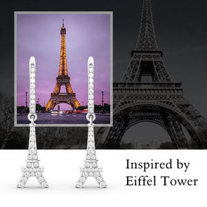 ต่างหูแฟชั่นทรงห้อยรูปหอไอเฟลทำจากเงินสเตอร์ลิงของเจลิยา - Product Image 4