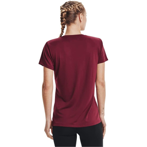Camiseta Casual de Algodón Elástico con Cuello en V Rosa Liso para Mujer, para Suministro al por Mayor - Product Image 6