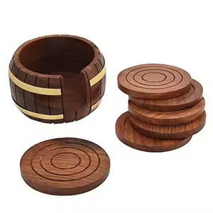 Posavasos de nogal, precio directo de fábrica, la mejor calidad, taza de té de madera maciza y taza de cerveza, juego de posavasos, mesa cuadrada de artesanía de media luna - Product Image 2