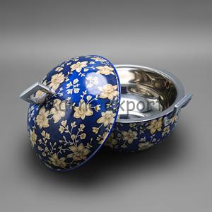 Casserole en acier inoxydable de 24 cm de diamètre, isolée, avec couvercle, couleur rouge, forme ronde, pour servir les aliments - Product Image 3