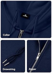 Sudaderas Casuales de Invierno para Hombre, Color Sólido, 100% Algodón, Felpa, Corte Regular, Secado Rápido y Transpirable, Ecológicas, con Bolsillo, Alta Calidad - Product Image 5