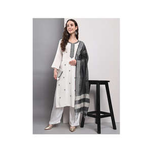Pantalon Kurti en coton de créateur avec Chanderi Cotton Dupatta Design le plus populaire pour mariage et fête en Inde - Product Image 1