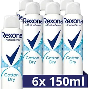 Rexona MotionSense 6 x 150 ml Cotton Dry Desodorante Antitranspirante en Aerosol con 48 Horas de Protección Contra el Olor Corporal - Product Image 5