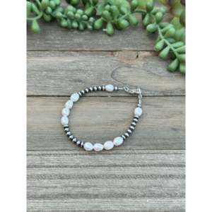 Navajo Strung Freshwater Pearl & <b>Sterling</b> <b>Silver</b> <b>Beaded</b> <b>Bracelet</b> Round Ball Design Gift Ready - Product Image 3