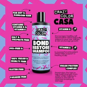 Shampooing Crazy Color Bond Restore Vegan, sans sulfate, répare les cheveux abîmés - Product Image 2