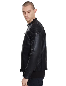 Vestes en cuir pour hommes Vestes en cuir extérieures imperméables pour hommes personnalisées OEM Teint en noir Motif personnalisé Premium Custom Made - Product Image 4