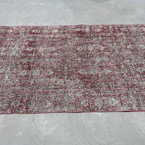 Alfombra Vintage de 4x7 pies, Alfombra Turca, Alfombra Abstracta Roja - Product Image 4