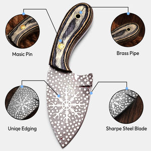 Couteau à désosser Burraq fait main en acier D2 de 2 mm d'épaisseur avec manche en bois et étui en cuir, cadeau idéal pour le camping et la chasse - Product Image 3