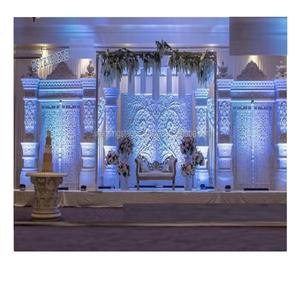 ของตกแต่งเวทีงานแต่งงานสไตล์อังกฤษคู่บารมีของตกแต่งเวทีแต่งงานฉากหลังไฟเบอร์ตกแต่งเวทีแต่งงาน - Product Image 1