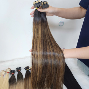 Extensiones de cabello vietnamita Gugu dibujado doble de alta calidad 100% cinta humana virgen estilo Mega Straight Highlight High-Grade - Product Image 6