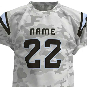 OEM nuevo diseño fútbol americano transpirable camuflaje estampado uniformes conjuntos con nombre del equipo y número Jersey pantalones cortos para adultos - Product Image 4