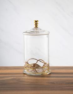 Tarro de almacenamiento de vidrio hermético personalizado con diseño de hoja, tapa de metal, recipiente para aperitivos y café de la India para contenedor de condimentos - Product Image 4