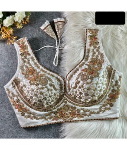 Latest Women Wear Fancy Ready to Wear Blouse Pure Cotton Ankara Print Blouse for Women Heavy Embroidery Sleeveless Blouse - Product Image 1