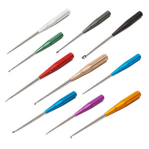 Juego de instrumentos ortopédicos de alta calidad, curetas de hueso de acero metálico de la mejor calidad de EE. UU., cureta de hueso con mango recubierto de Color con abrazadera - Product Image 1