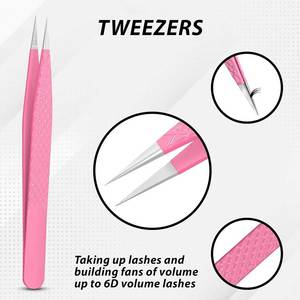 Pince à épiler pour extensions de cils Pince à cils antidérapante pour un placement précis des cils en acier inoxydable léger - Product Image 3
