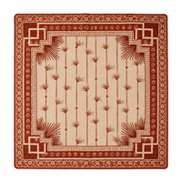 Tapis de Mahjong pour Quatre Joueurs, Bordure Rouge et Marron, Housse de Table de Jeu Imprimée, Taille Personnalisée pour Clubs et Vente en Gros