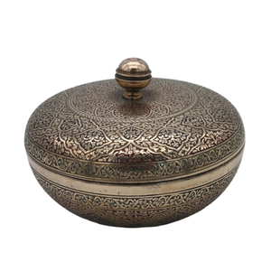 Ollas Khajoor Vintage de Latón de Alta Calidad con Grabado y Acabado Pulido para el Hogar y Restaurantes, Utensilios de Cocina, Olla para Dátiles Árabes - Product Image 4