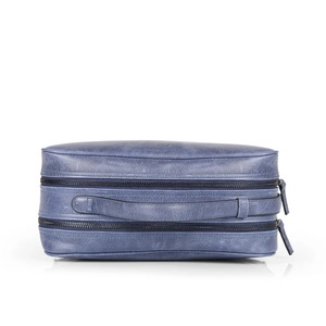 Trousse de toilette en cuir grain supérieur fabriquée à la main maquillage personnalisé organisateur de maquillage cosmétique durable TYG-0047 à deux compartiments - Product Image 5