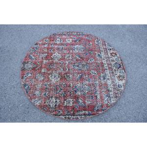 Tapis Kilim en Laine Rouge Beige Oriental 4.4X4.4 pieds Tapis Rectangle Turc Grande Surface Support en Latex 10mm 4 Patchwork Couloir Abstrait - Product Image 1