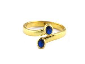 Bague saphir réglable-Bague en argent sterling faite à la main-Bague empilable délicate pour elle - Product Image 2