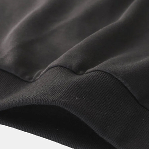 Sudadera negra para hombre Sudadera térmica de cuello redondo de lana pesada con alta calidad en color sólido - Product Image 6