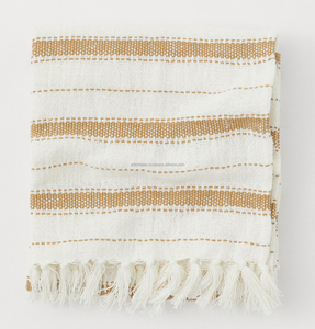 100% algodón Jacquard hecho a mano manta colección clásica con flecos 130x170 cm hecho a mano en India - Product Image 5