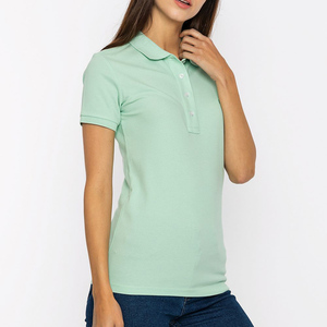 Usine de fabrication de polos pour femmes sur mesure, produisant des polos à manches courtes pour la vente en gros - Product Image 2