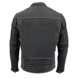 Blouson en cuir pour homme très tendance - Style urbain, col montant, logo personnalisable sur le devant, tissu PU coupe-vent - Product Image 3