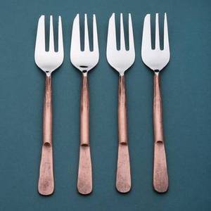 Ensemble de fourchettes en métal de qualité supérieure couverts en acier inoxydable pour restaurants et hôtels élégant poignée brune argenterie à manger fait à la main - Product Image 3