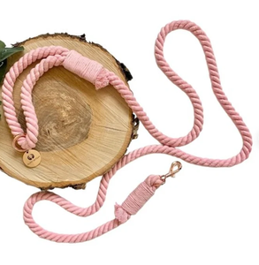 สายจูงสุนัขแบบทำมือเชือกคอตตอนสีอุปกรณ์เสริมสำหรับสัตว์เลี้ยง - Product Image 1