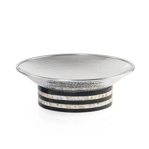 Cuenco para servir aperitivos de aluminio Chapado en plata, vajilla de mesa de diseño de lujo, cuencos de frutas, cuenco de diseño texturizado de Metal - Product Image 2