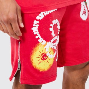 Nuevo diseño de moda, venta al por mayor, ropa de calle de verano, pantalones cortos de hip hop, pantalones cortos de sudor estampados informales con logotipo personalizado para hombres - Product Image 3