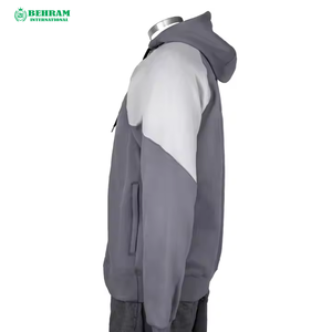 Sweat-shirts à capuche unisexes décontractés pour l'hiver, coupe classique, effet délavé à l'acide, fermeture éclair |   Sweat à capuche sportif respirant en molleton 100% coton / French Terry - Product Image 2
