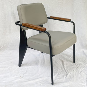 Sofá con cojín multicolor y reposabrazos de madera, un asiento tapizado de forma cuadrada, muebles para el hogar GSD68028 - Product Image 3