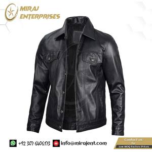 Customized <b>Men</b> Leather <b>Jacket</b> Vintage Real Lambskin Windproof Breathable <b>Trucker</b> Style Leather <b>Jackets</b> for <b>Men</b> - Product Image 5