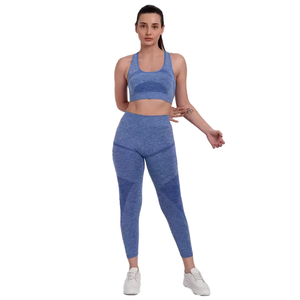 Ensemble de yoga pour femmes orienté vers l'exportation Plus Suze Design personnalisé Fitness Wear décontracté couleur unie sans couture Sexy Yoga Wear pour les femmes - Product Image 4